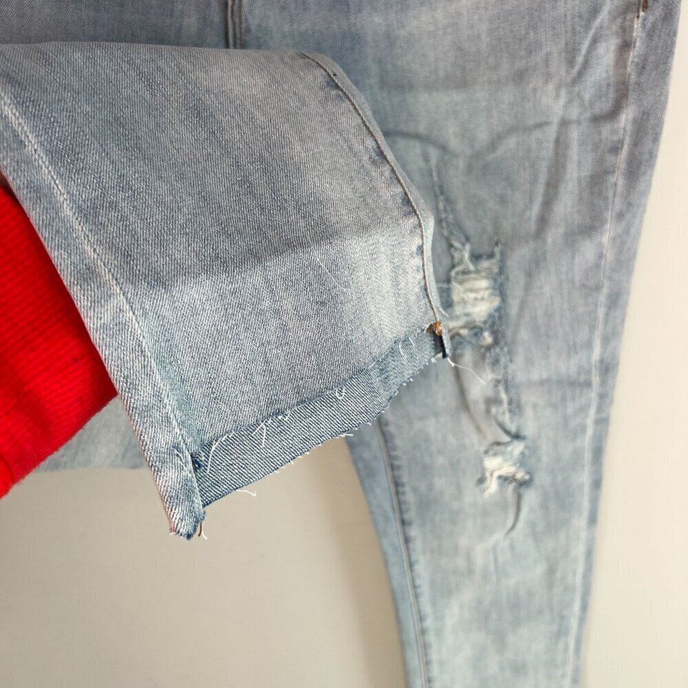 Evidnt Verona Womens Skinny Ankle Distressed Jeans Sz 29 Light Wash - Picture 4 of 9